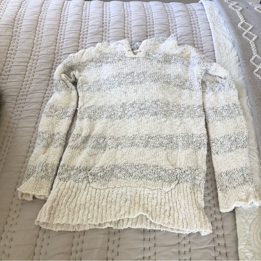 Aeropostale White & Grey Hoodie Sweater Women’s Size Small